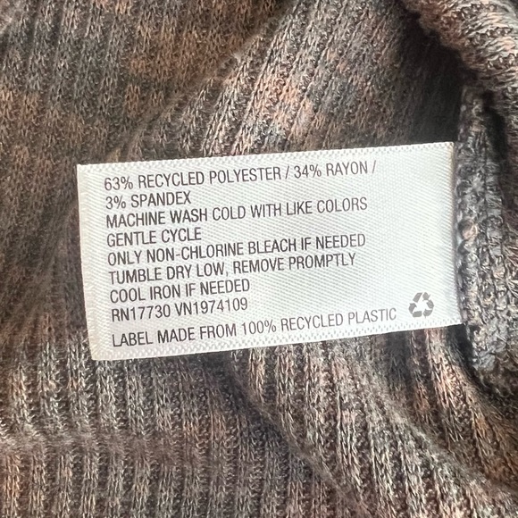 wild fable Space Dye Keyhole Cut Out Shirt Tie Front Long Sleeve Top - Picture 7 of 7